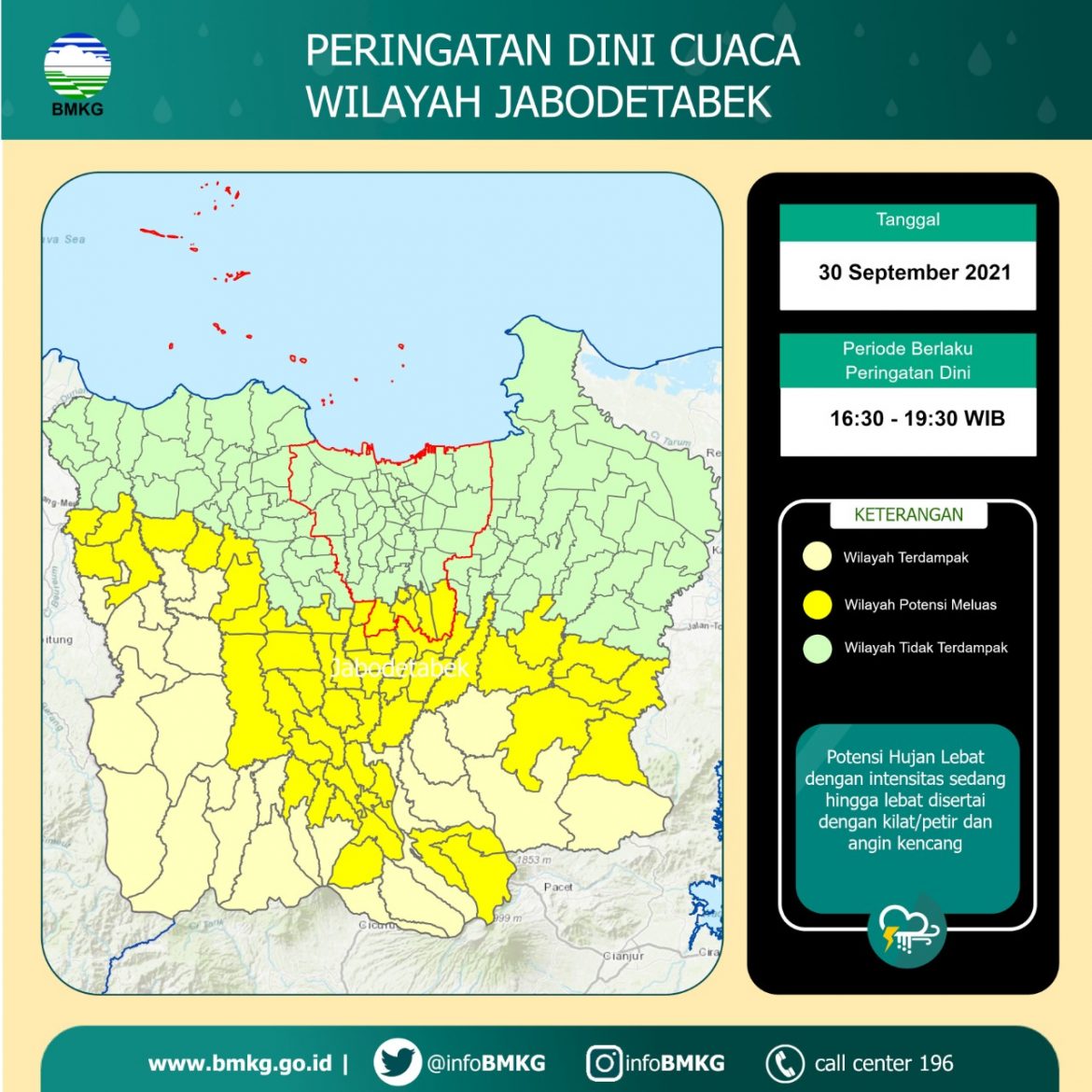 Peringatan Dini Cuaca Jabodetabek